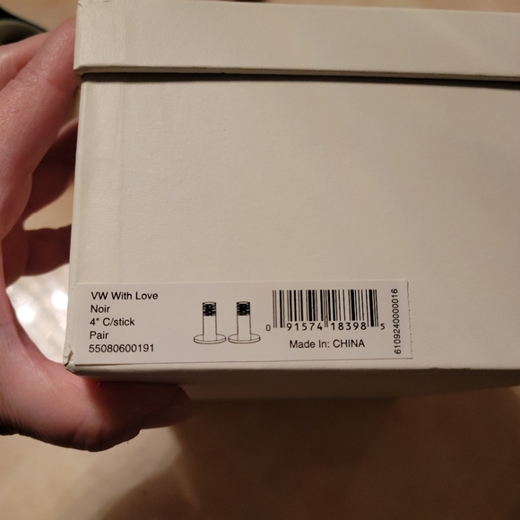 Brand New Vera Wang Wedgwood With Love Noir 4" candlestick holder pair - Picture 5 of 9